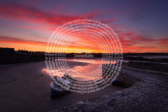Rush Harbour under a Crimson Sky